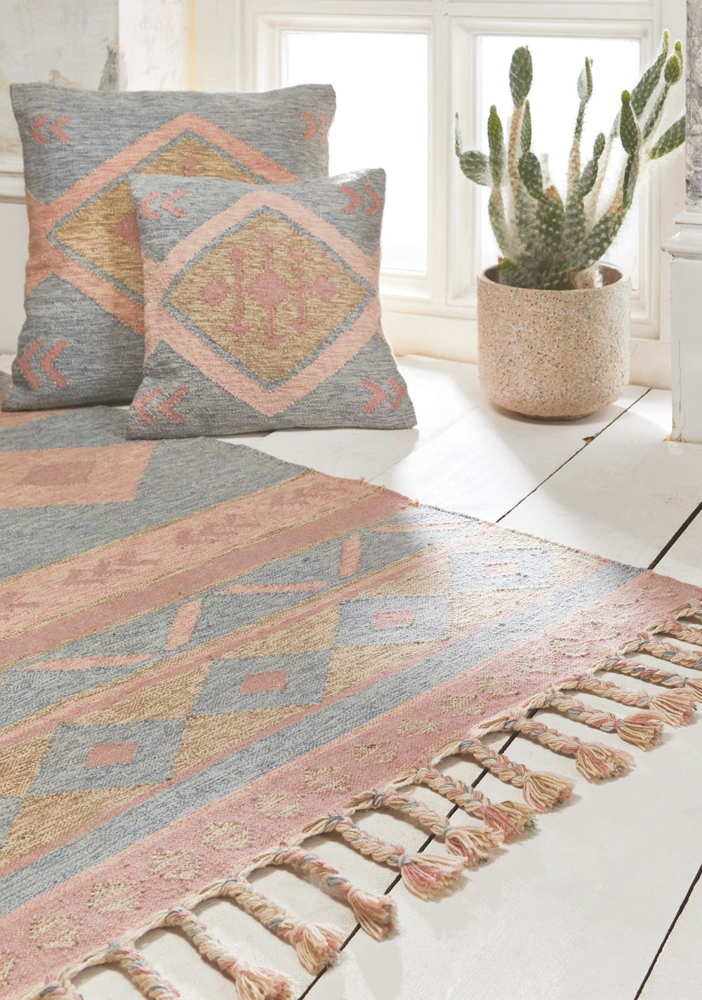 Pink Blue Pastel Rug - Second Nature Online