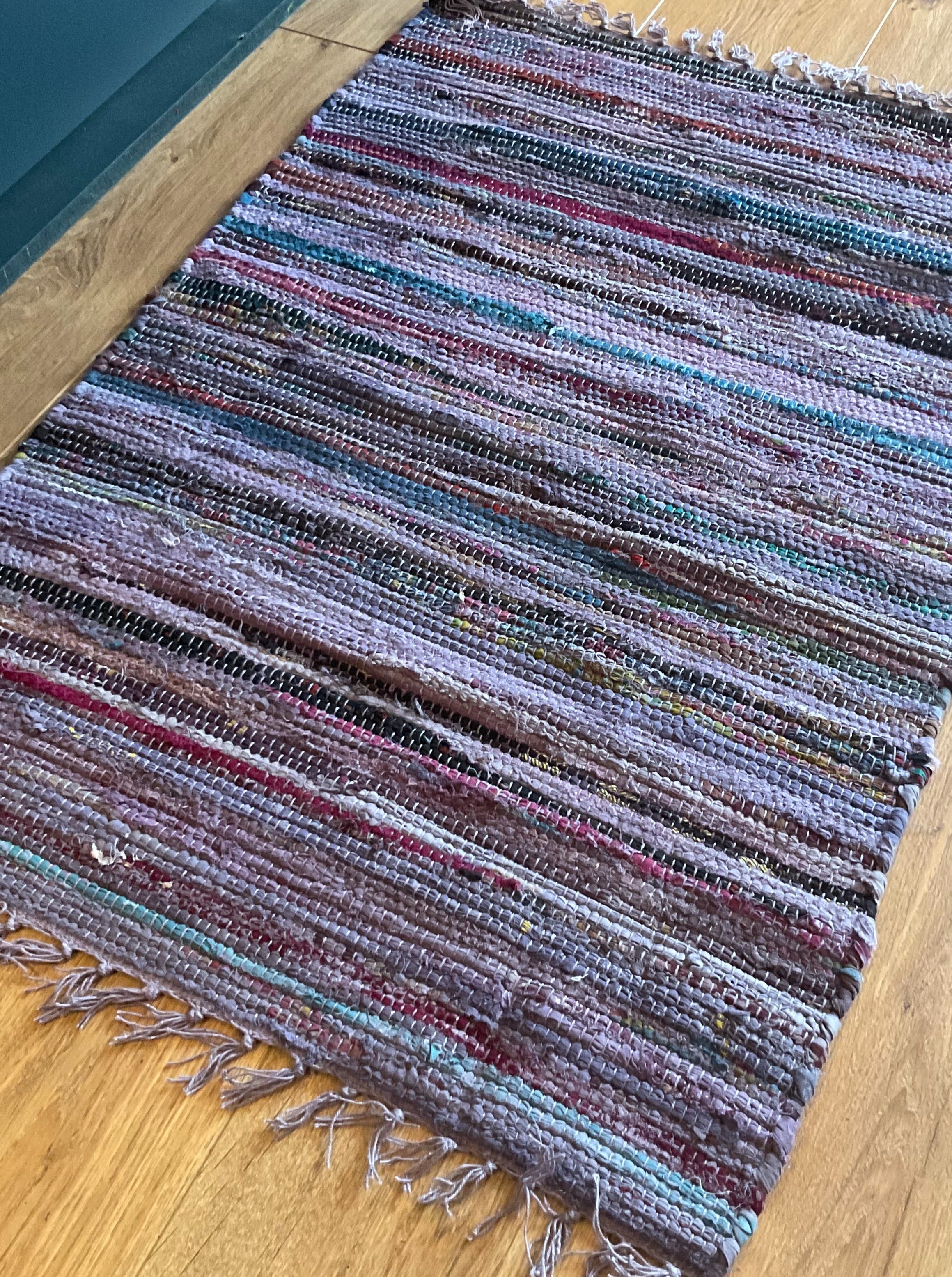 Recycled Cotton Purple Rag Rug In 2 Sizes Second Nature Online