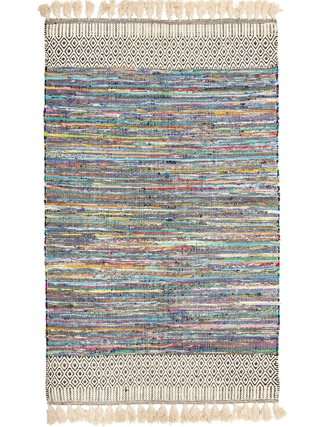 Geometric Multi Colour Rainbow Chenille Rug 120 cm x 180 cm