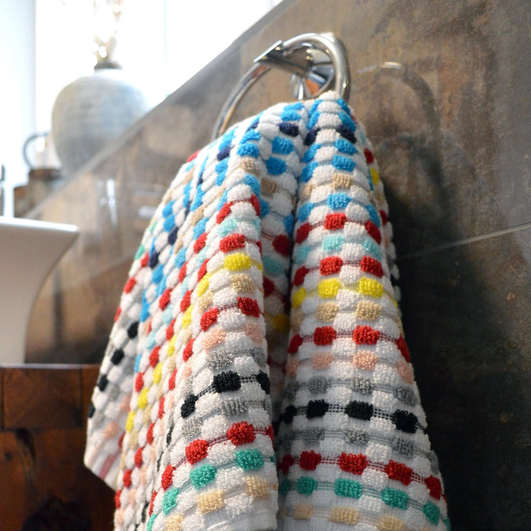 Rainbow Tile Bath Towels Random Colours and Design Made from Recycled Cotton