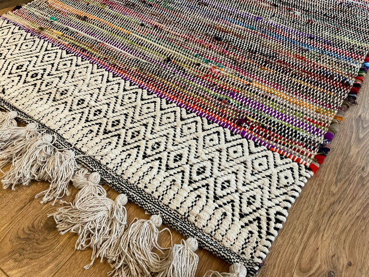 Rainbow Chenille Rug Close Up - Second Nature Online