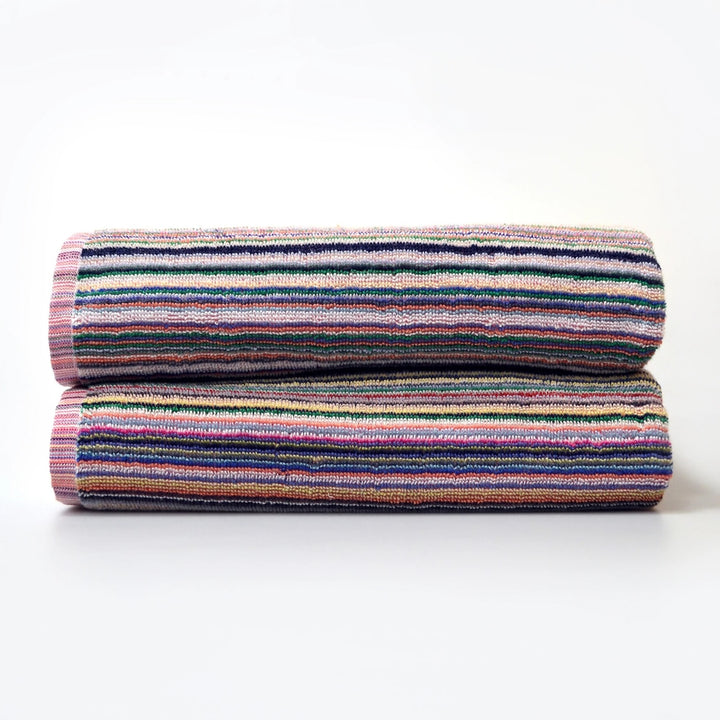 Rapid Quick Dry Towels Recycled Multi Colour Cotton Striped Pattern