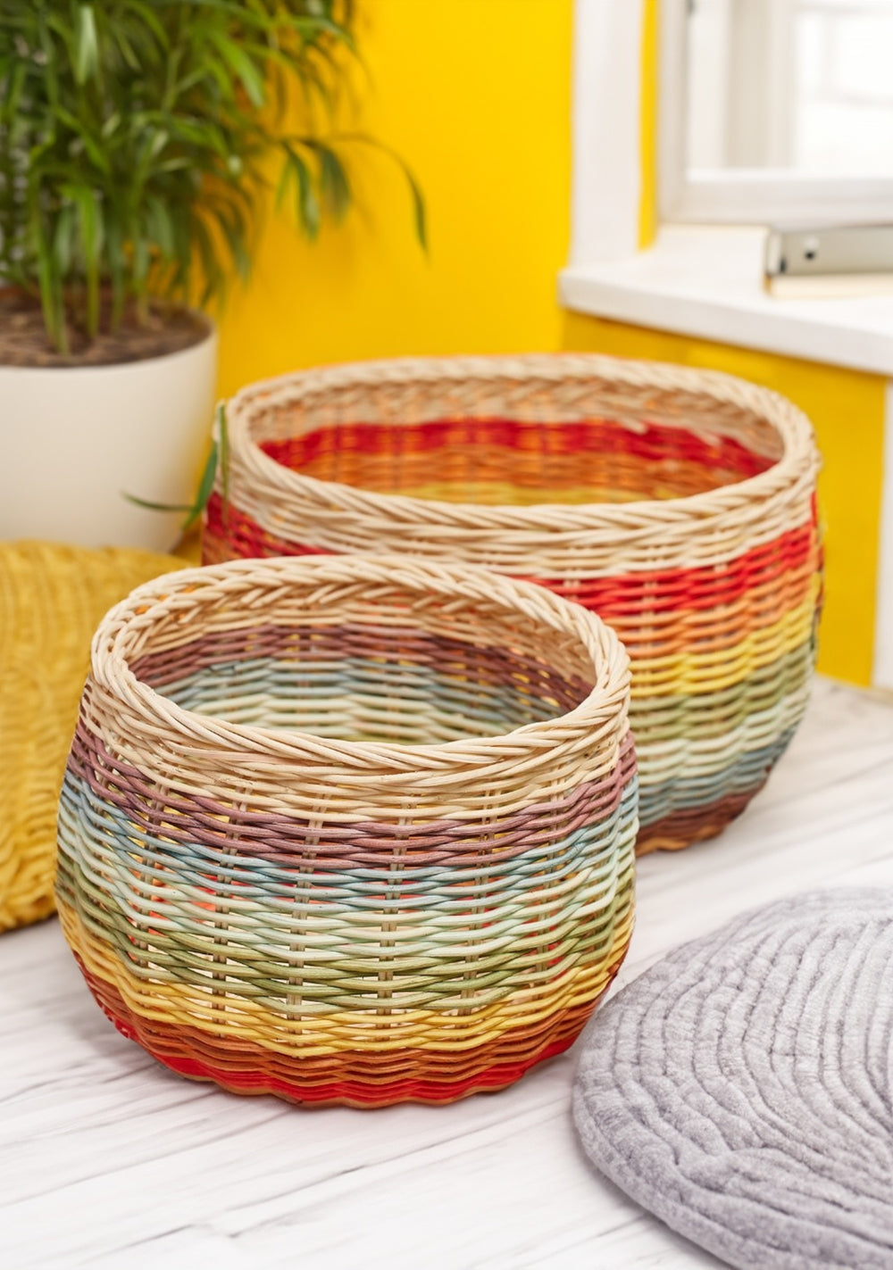 Rattan Baskets Rainbow Second Nature Online