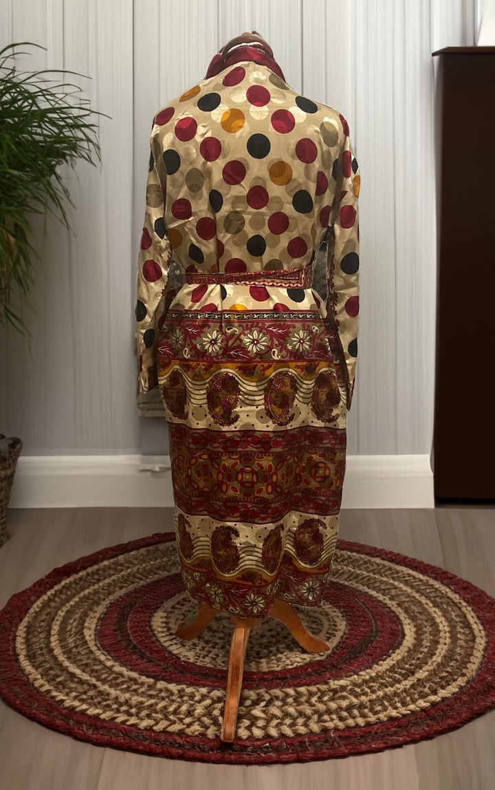 Rear Lifestyle Picture Of Polka Dot Sari Gown Second Nature Online
