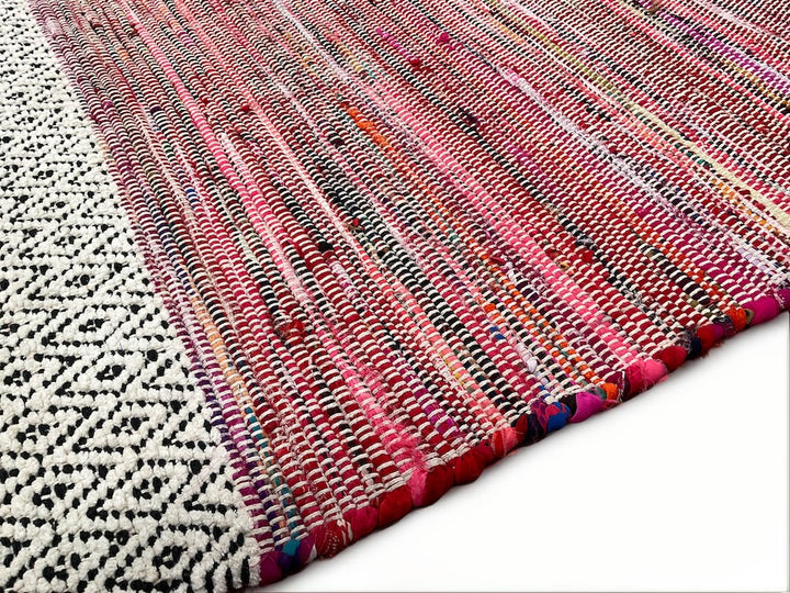 Red Chenille Rug Close Up - Second Nature Online