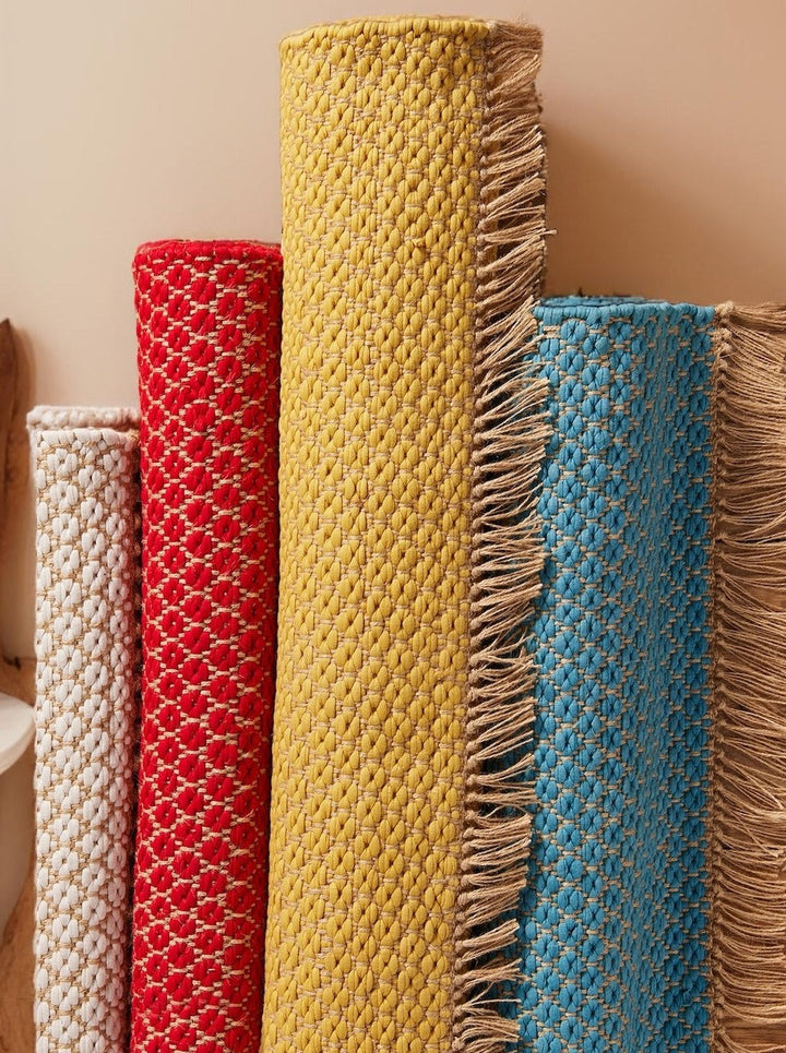 Reversible Textured Rug In Four Colours