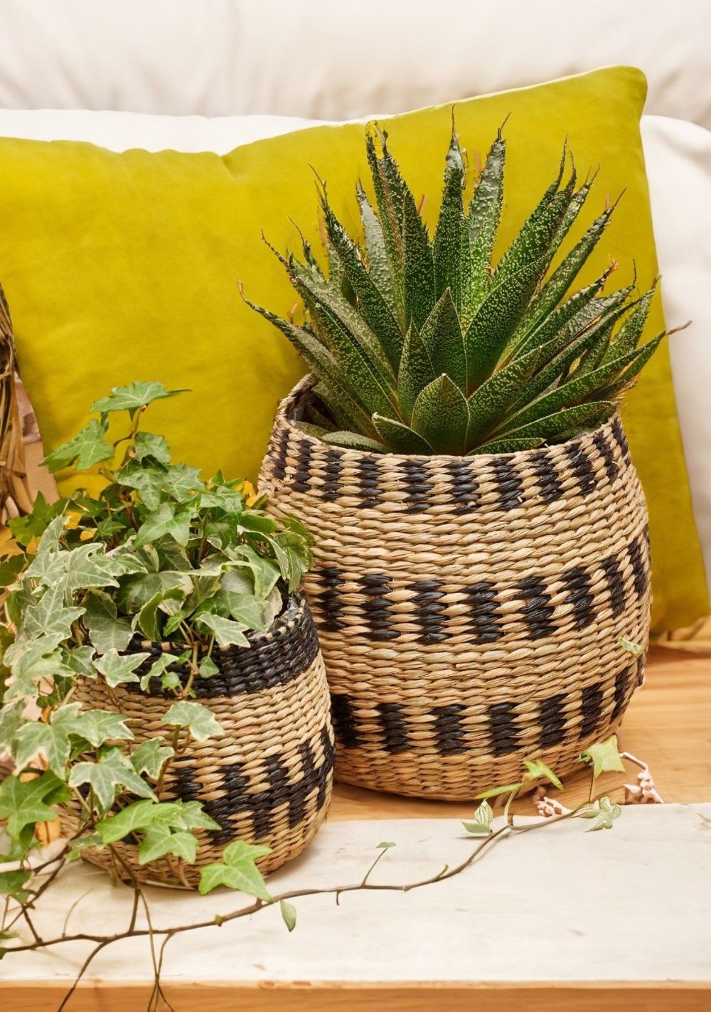 Seagrass Black Natural Planters Plant Pots Second Nature Online