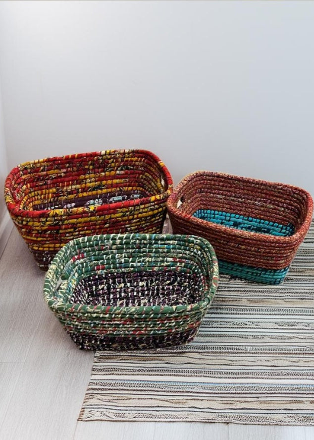 Set of 3 Nesting Braided Laundry Baskets - Second Nature Online