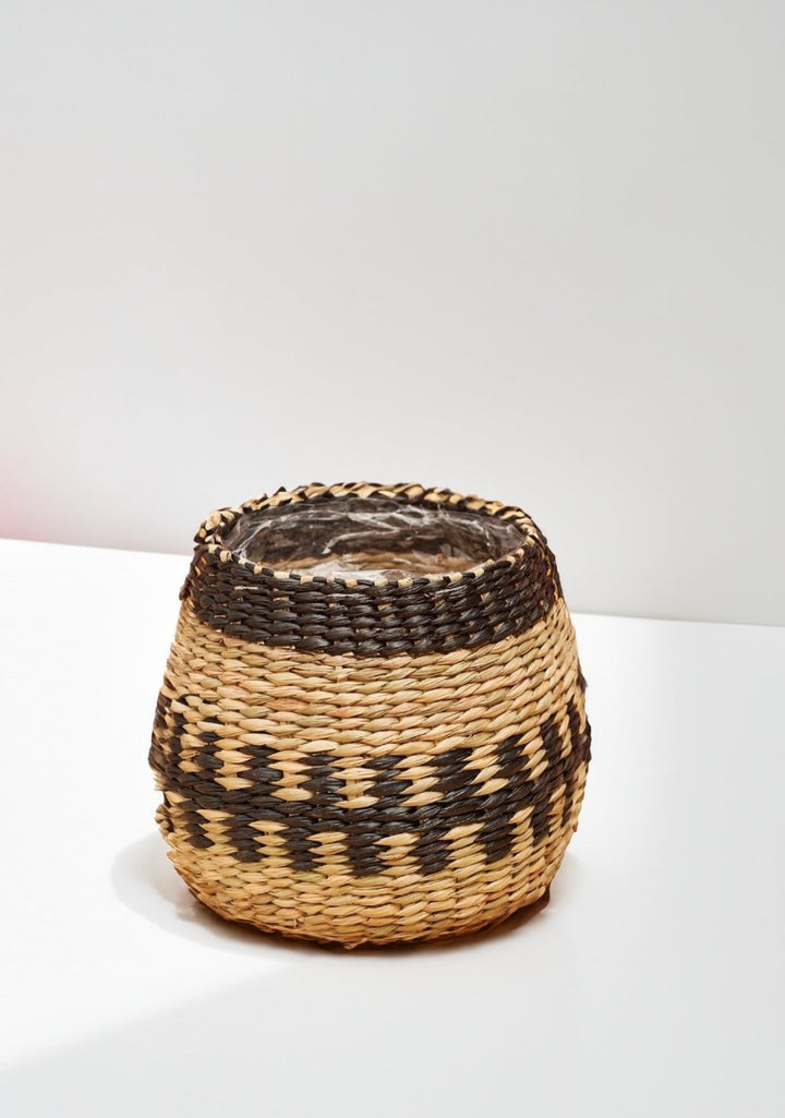 Small Black Natural Basket For Plants Second Nature Online