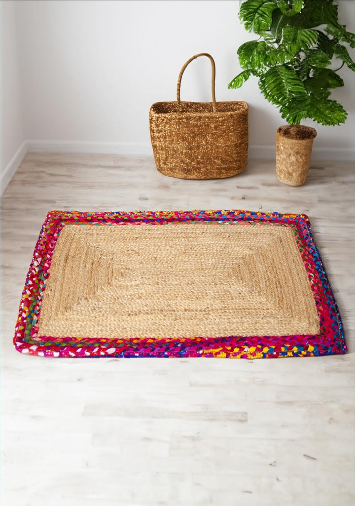 Small Rectangular Hemp Chindi Rug - Second Nature Online