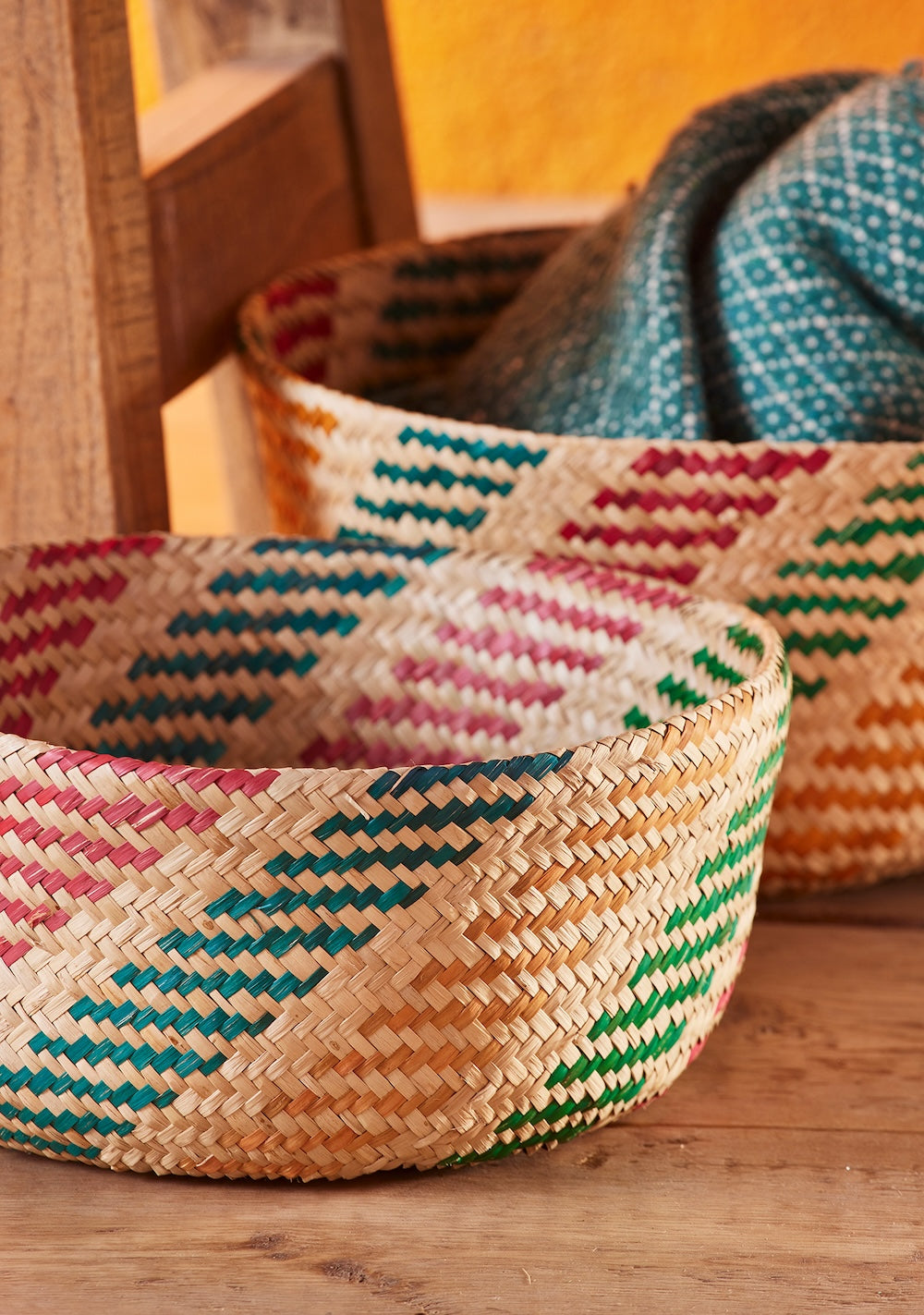 Small Striped Rainbow Basket Second Nature Online