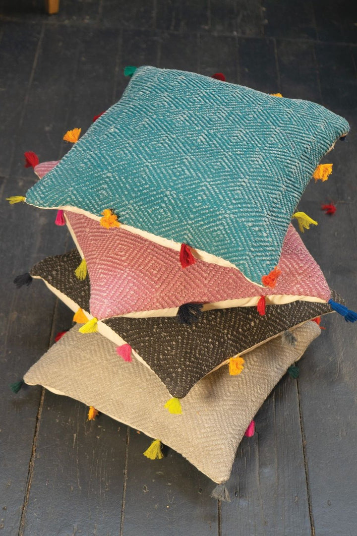 Stone Washed Diamond Patterned Cushion Covers - Second Nature Online