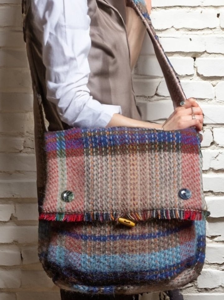 Heather Tartan Shoulder Bag Made With Recycled Wool