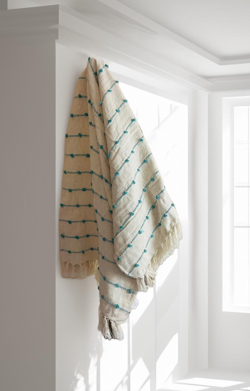 Throw With Blue Stripe - Second Nature Online