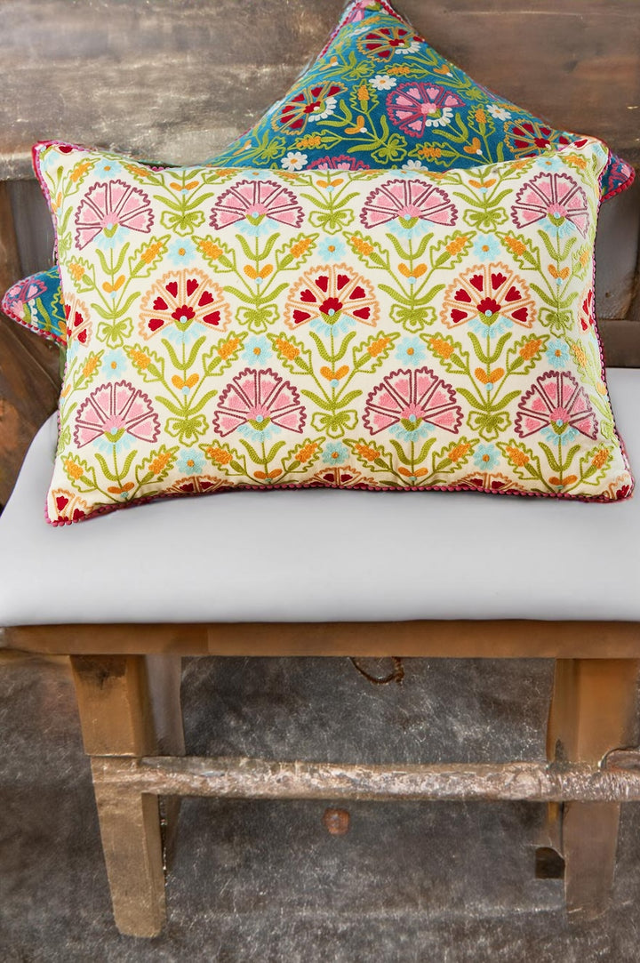 Velvet Cotton Cushion Covers On a Bench - Second Nature Online