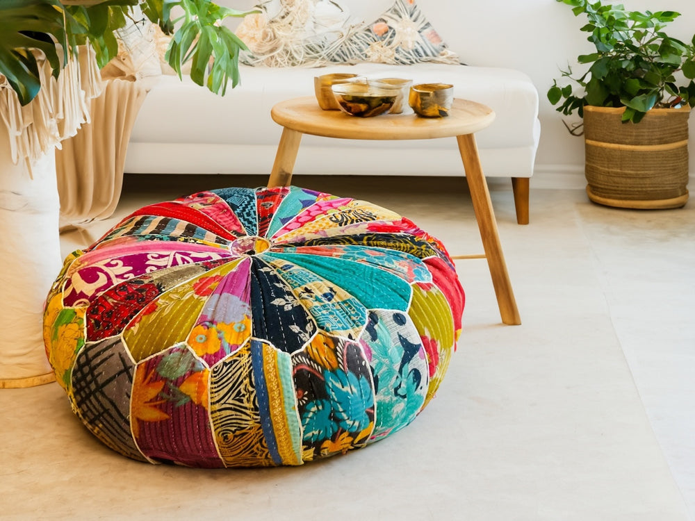 Vintage Kantha Pouffe Second Nature Online