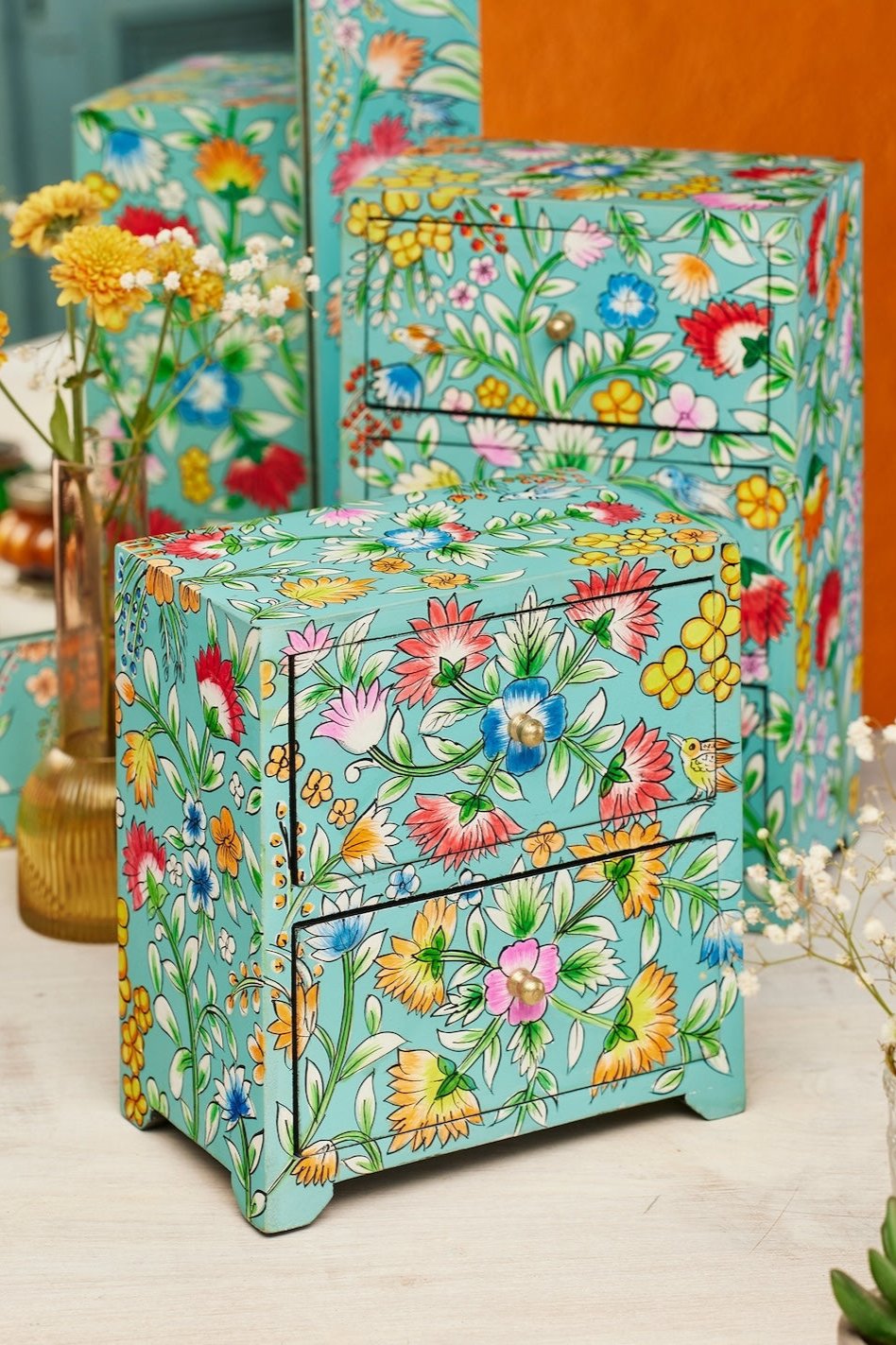 Floral Hand Painted Jewellery Chest Second Nature Online