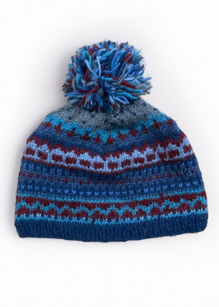 Blue Striped Wool Hat Second Nature Online