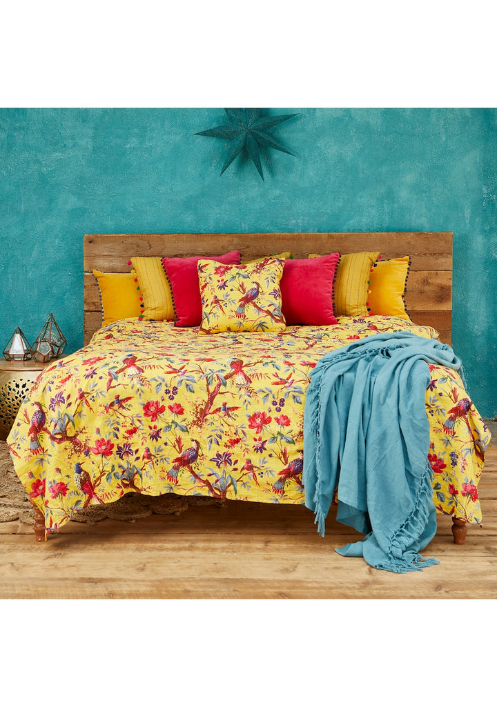 Kantha Throw Handcrafted in Bird Of Paradise Design 2 Colours Available