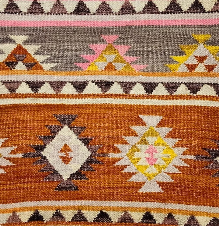 close up of Aztec Kilim Cushion Cover