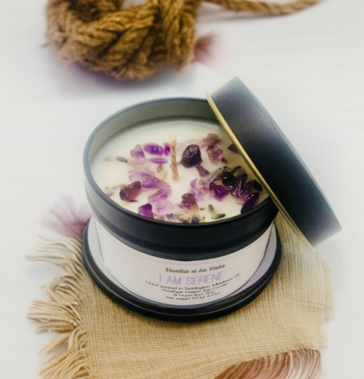 Vegan Soy Candle Wind Down Amethyst 'I Am Serene'
