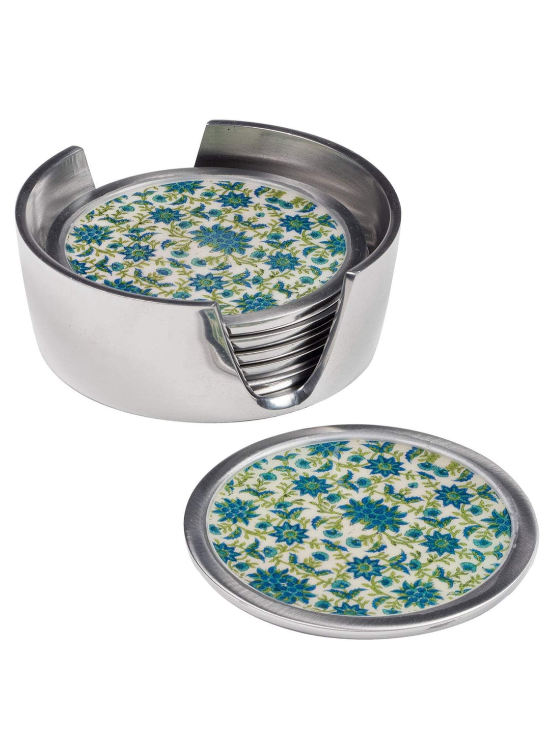 Blue Floral Print Coasters Second Nature Online