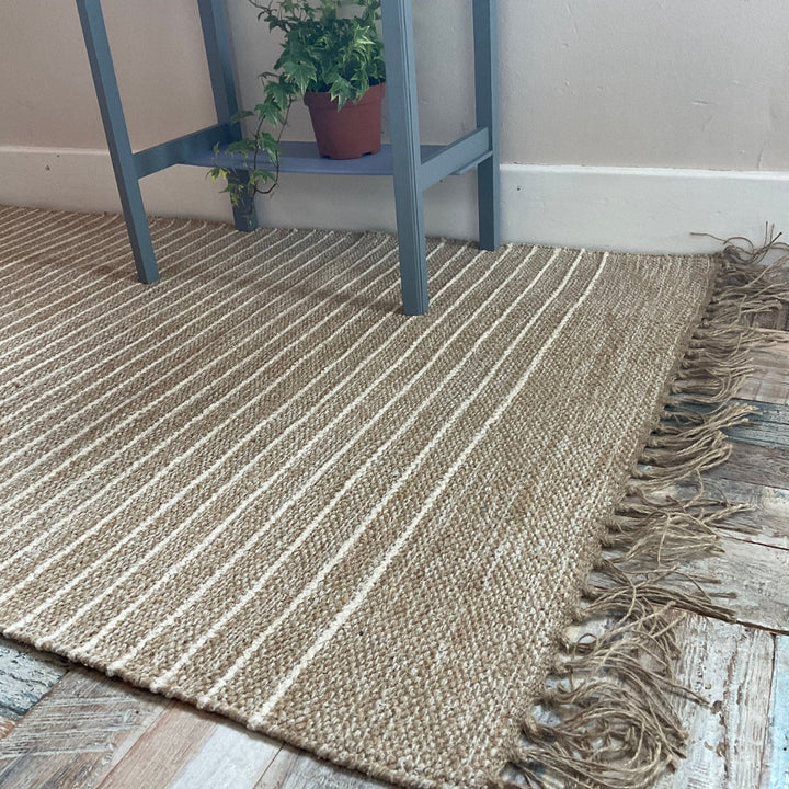 Cotton Jute Striped Rectangular Rug Second Nature Online