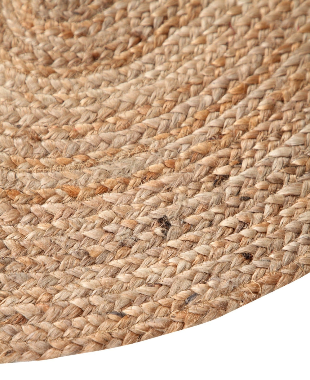 Dhaka Braided Jute Rug Close Up Round Second Nature Online