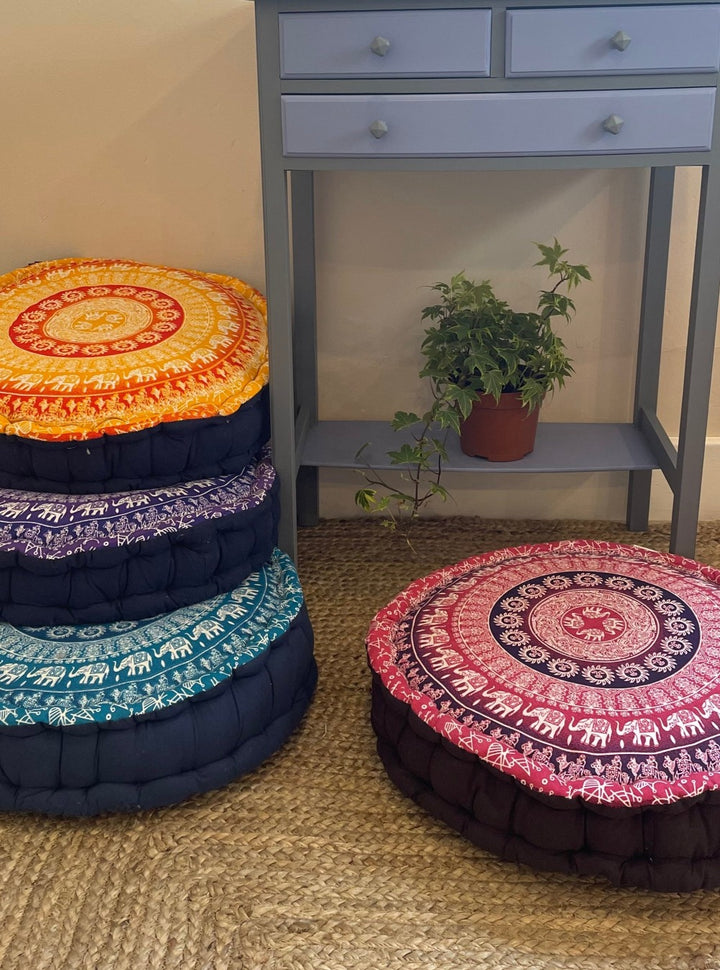 Second Nature Online Elephant Print Pouffes