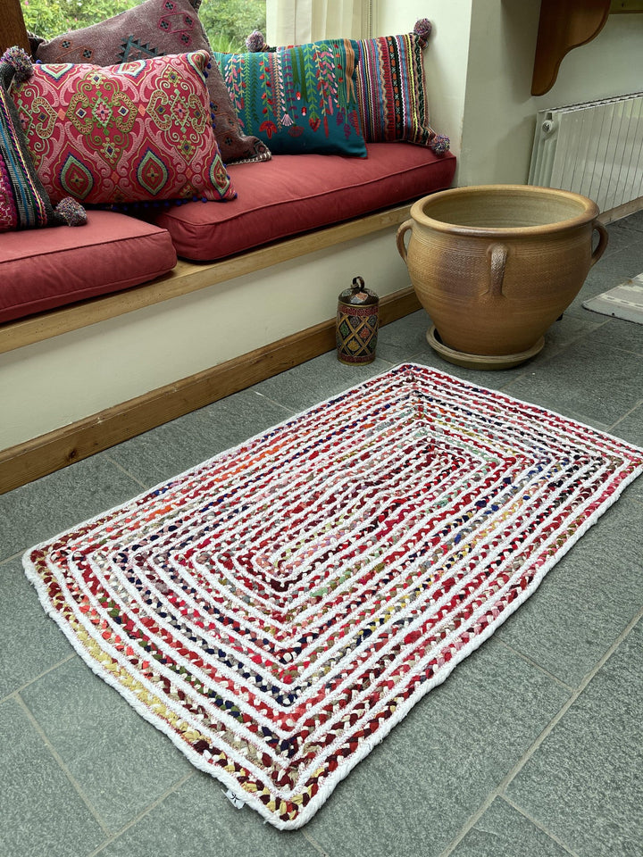 CARNIVAL Rectangular Bedroom Rug Ethical Source with Recycled Fabric - Second Nature Online