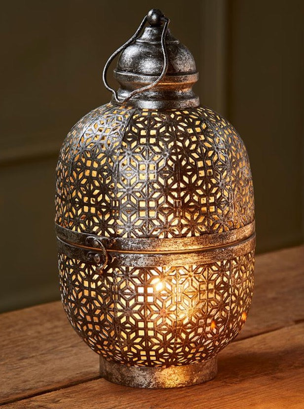 Floral Cutwork Silver Black Lantern Second Nature Online