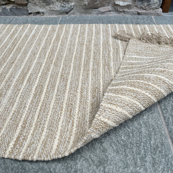 Natural Beige Cream Striped Area Rug Second Nature Online