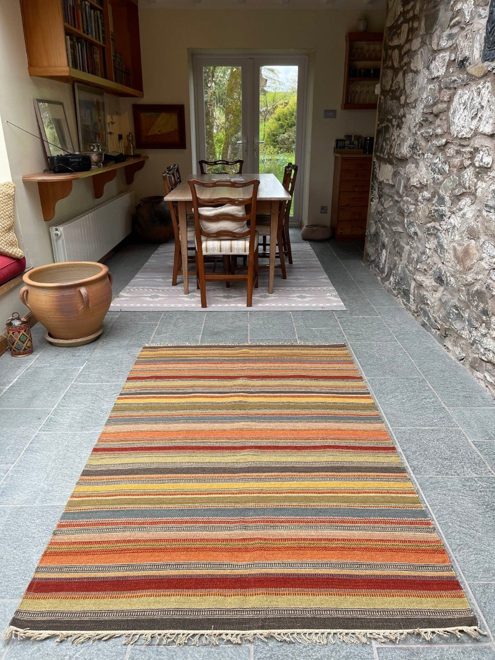 Ooty Wool and Cotton Kilim Rug Second Nature Online