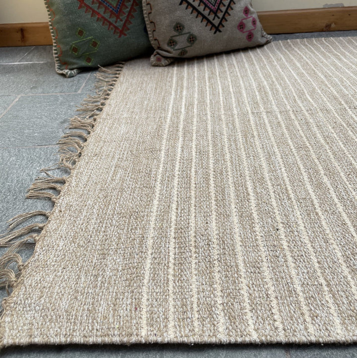 Plain Striped Cotton Jute Area Rug Second Nature Online