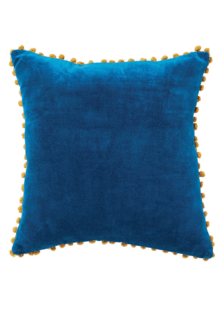 Prussian Blue Cotton Velvet Cushion Cover - Second Nature Online