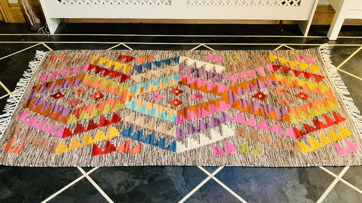 Rectangle Rainbow Aztec Rug - Second Nature Online