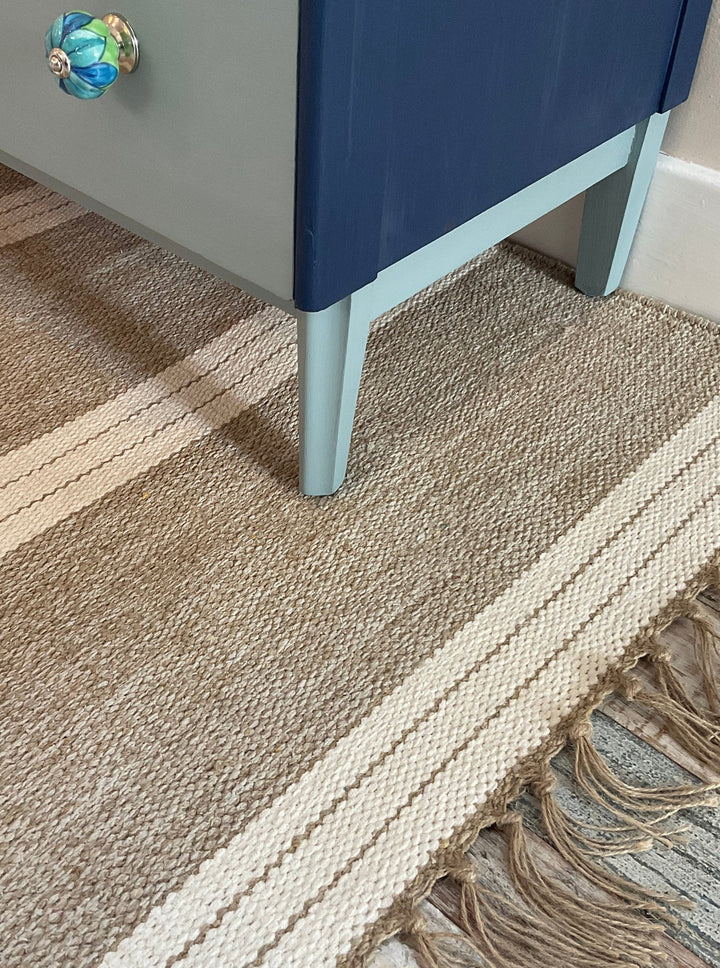 Reteela Natural Cotton Jute Striped Rug Second Nature Online