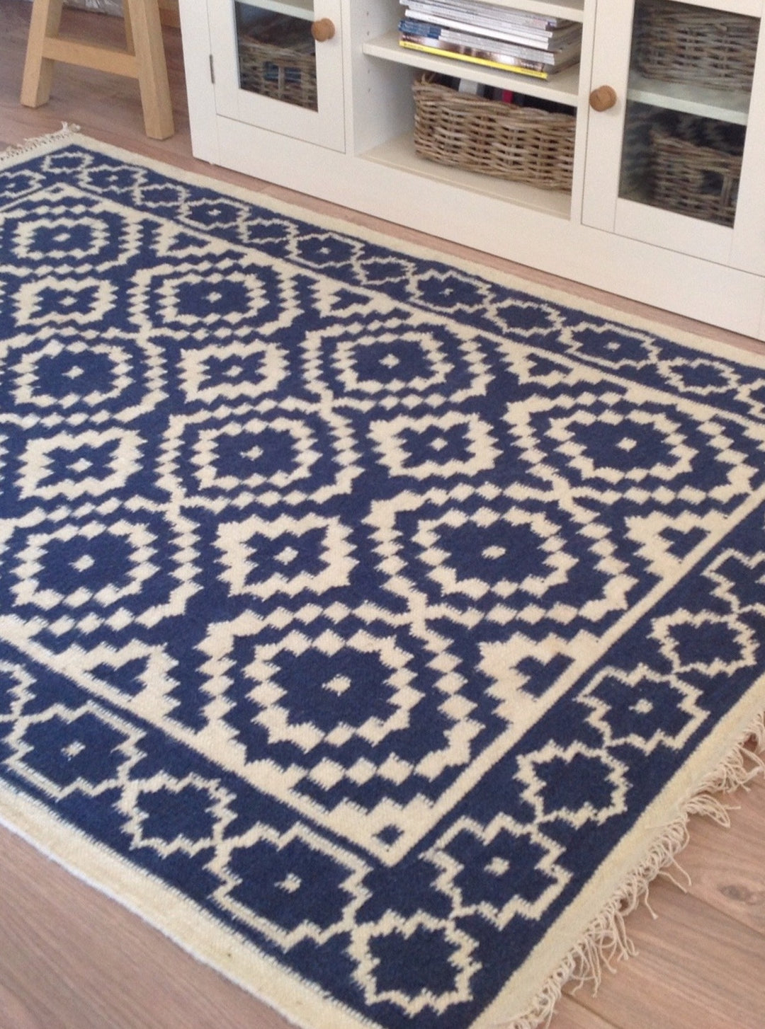 Blue Indigo Cream Kilim Second Nature Online