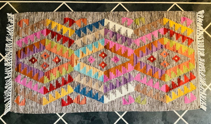 Birds Eye View Of Rainbow Aztec Rug