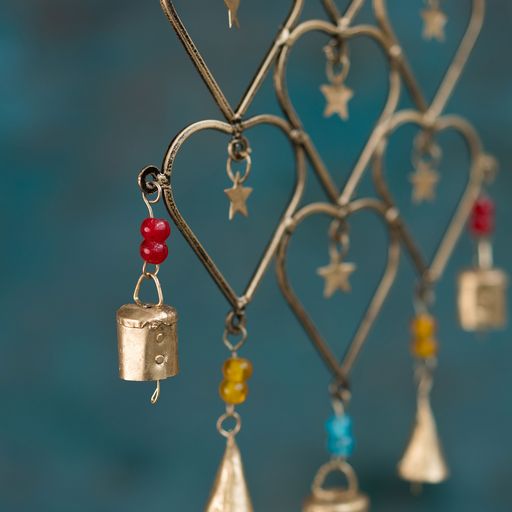 Love Heart Stars and Bells Wind Chime Hanging Mobile