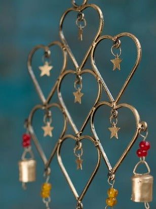 Love Heart Stars and Bells Wind Chime Hanging Mobile