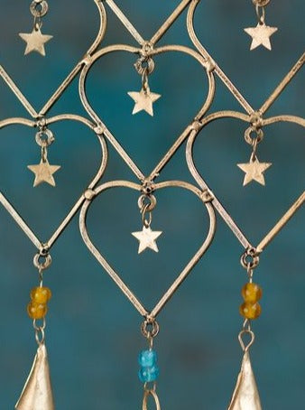 Love Heart Stars and Bells Wind Chime Hanging Mobile