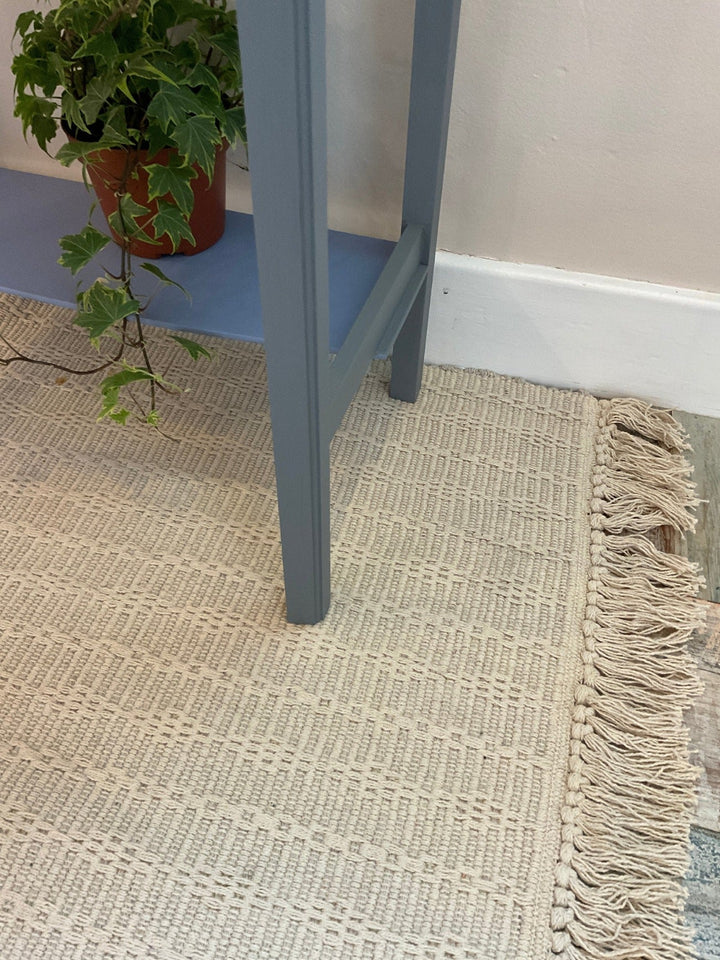 Tarkarl Cotton Plain Textured Natural Cream Rug Second Nature Online