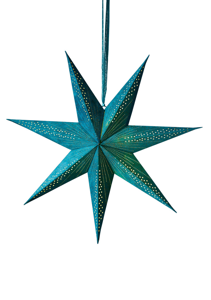 Velvet Star Lanterns Lampshades Fairy Lights With Glitter LED Lights Handmade Recycled 4 Colours Available Festive Lights