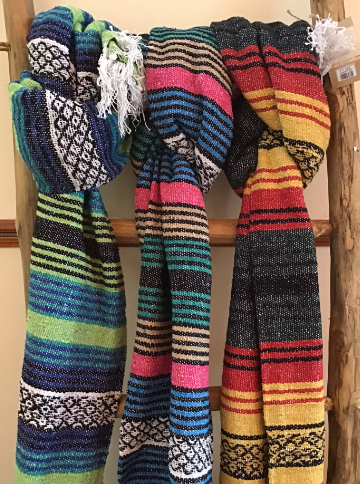 Western Style Cotton Blanket Throw with Striped Design - Second Nature Online