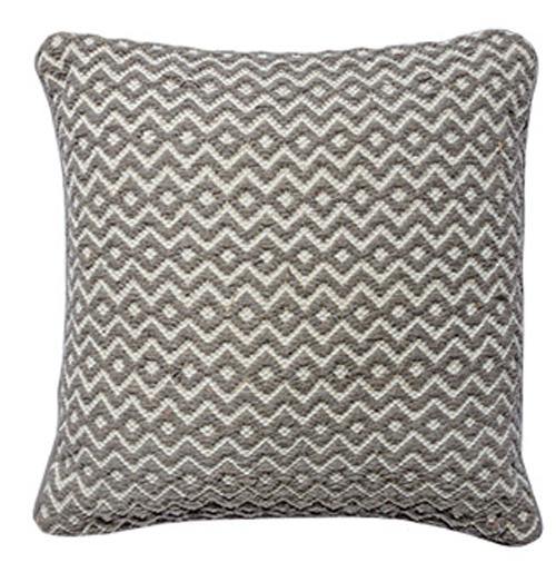 Cushion Cover in Cotton and Jute with Geometric Zig Zag Design - Second Nature Online