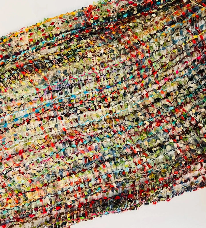 Confetti Scarf Viscose Open Weave Green Rainbow Multi Colours For All Seasons