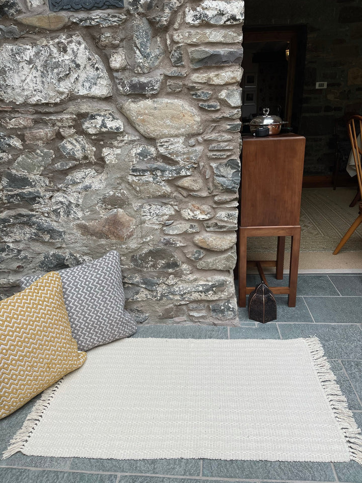 Tarkarli Natural Rug Cotton Textured and Hand Woven