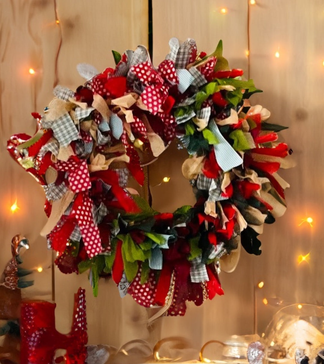 How to make (or buy) a Recycled Fabric Christmas Wreath