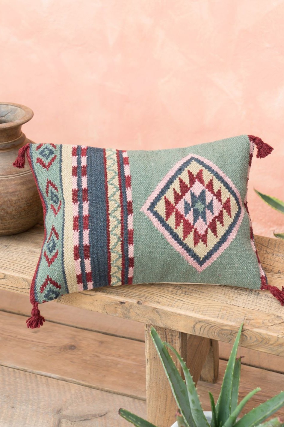 Alanya Hand Woven/Cotton Kilim Cushion Cover Second Nature Online